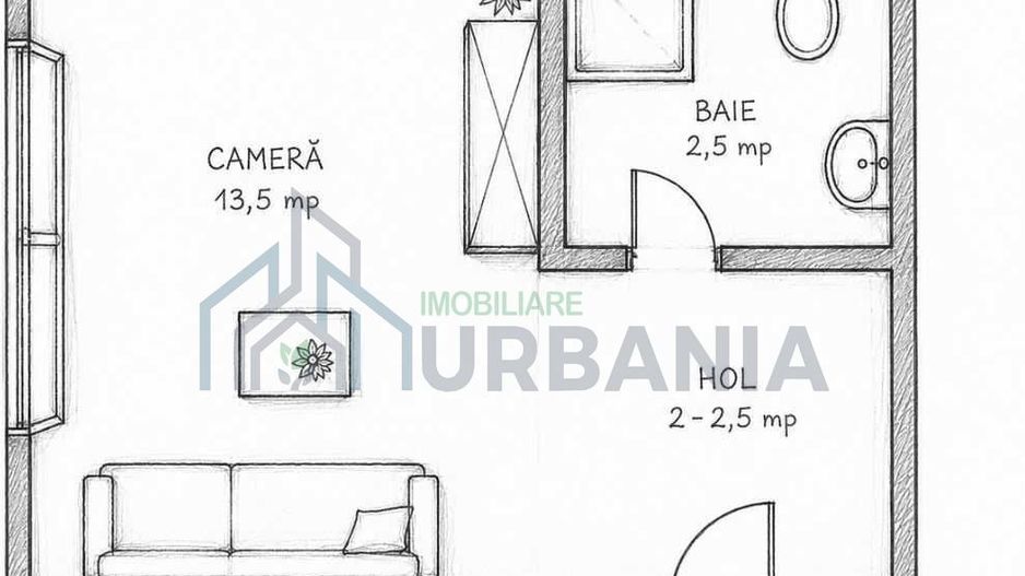 Garsonieră de vânzare, 18 mp, parter, zona Galata – Iași - Poză 1