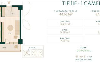 Apartament 1 camera, decomandat, 44mp Cotanari-Podu Ros - Poză 5