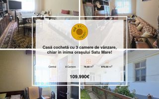 Casă cochetă cu 3 camere de vânzare, chiar în inima orașului Satu Mare! - Poză 1