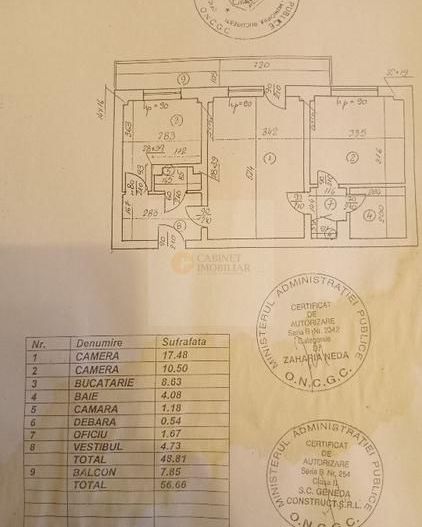 2 Camere - 57MP | Etaj Intermediar | 1981 | M Lujerului la 5 minute - Schiță 1
