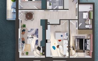 Apartament cu 3 camere 73 mp, Etajul 1, Finisat, Elite City - Schiță 2