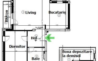 Apartament 2 camere, bloc tip vila, parcare, zona Buna Ziua - Schiță 9