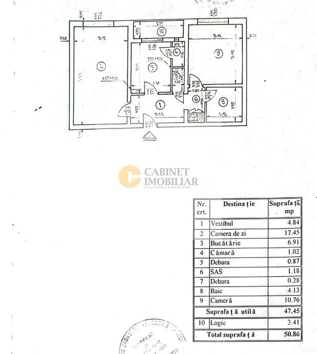 2 Camere | Decomandat | Etaj 1 | Bloc 1981 | Creditabil - Schiță 4