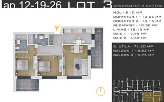 Ap 3 cam 2 Decomandat – 85mp – Zona Pallady – Comision 0% - Poză 1