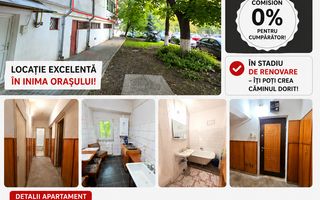 Apartament cu 3 camere, etaj 1 (parter cu demisol), VASLUI zona CENTRU; - Poză 1
