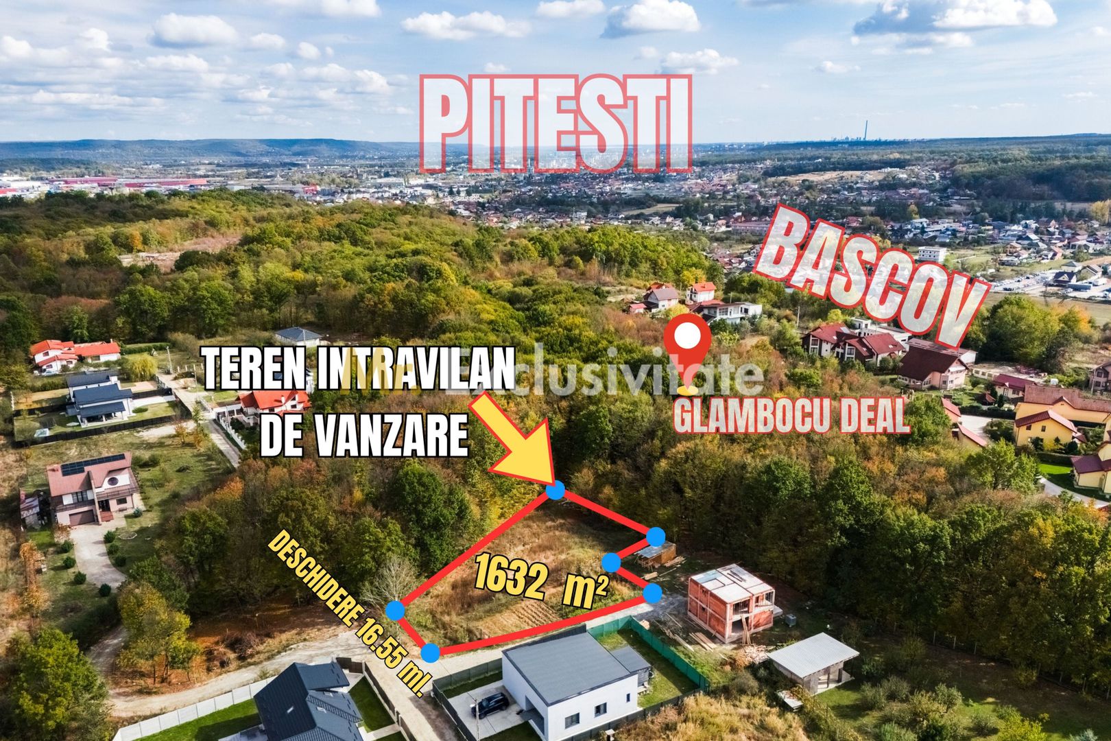 Teren de vanzare Bascov-Glamboc Deal, langa padure, toate utilitățile - Poză 2