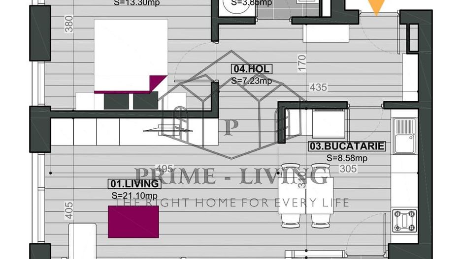 APARTAMENT SUPERB CU 2CAMERE LA INCHIRIERE IN COMPLEX IN ZONA AVIATIEI - Schiță 7