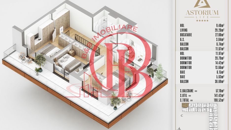 4 camere Duplex  Proiect Premium Titan Pallady - Schiță 8