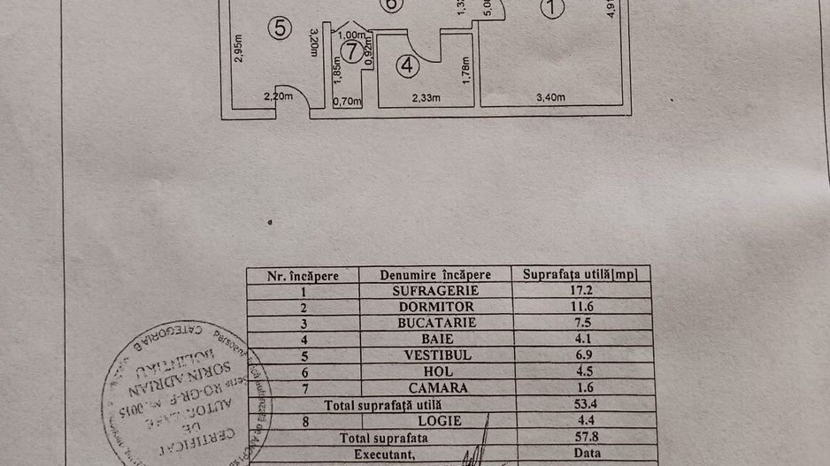 Apartament 2 camere decomandat Bloc 1982 - Metrou Dristor - Schiță 7