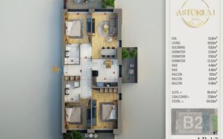 4 camere finalizat Complex Premium-piscina - pista alergare in incinta - Schiță 2