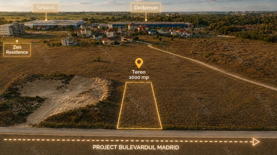Teren intravilan 1.000 mp |  Zona Carrefour / Bd. Madrid | Comision 0% - Poză 2
