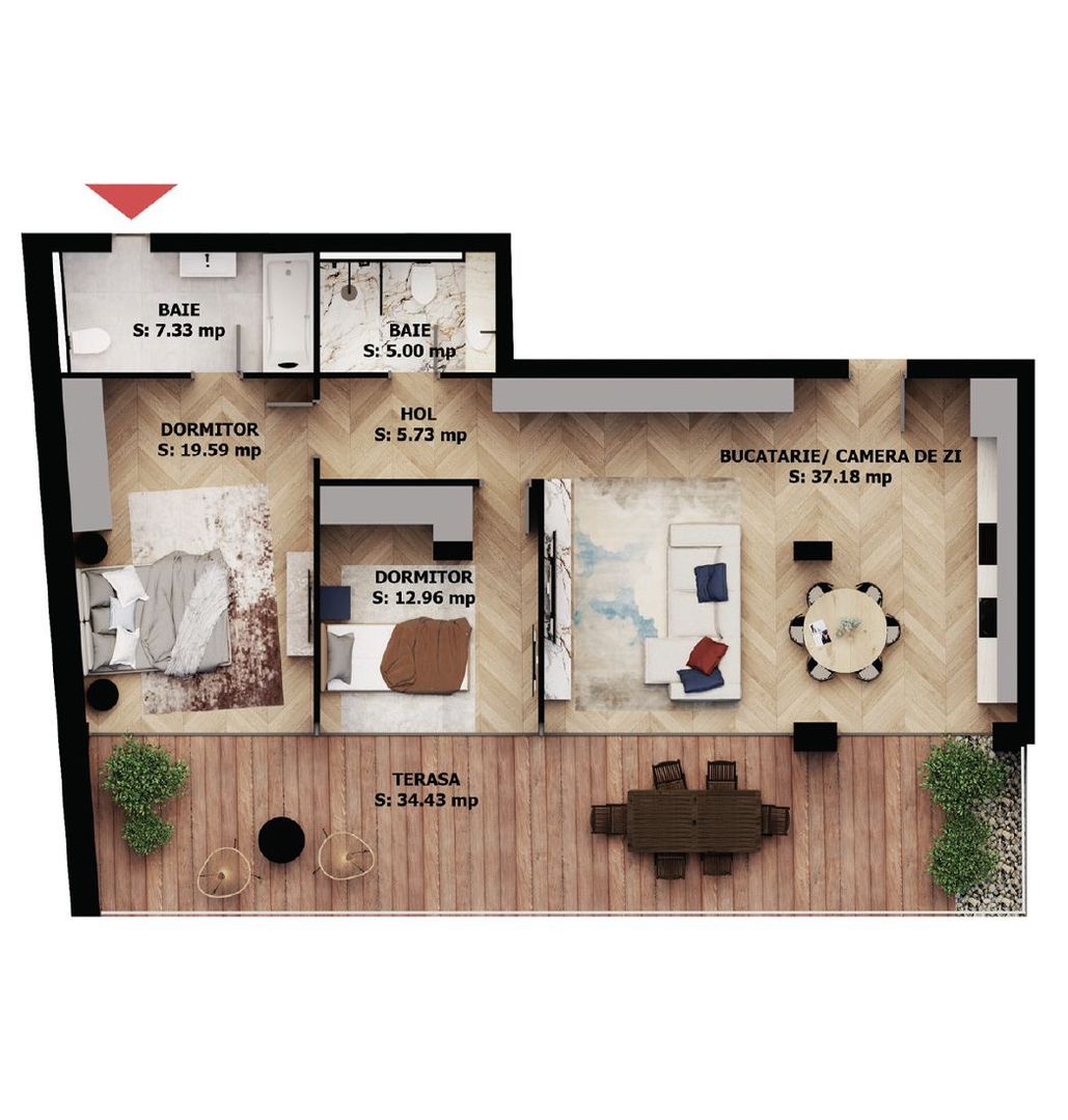 Apartament nou, 3 camere, 264 500 Euro. Comision 0. - Poză 1