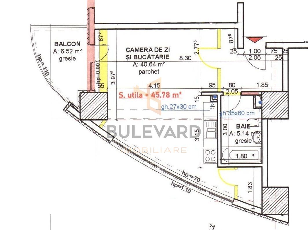 Apartament tip studio de inchiriere in bloc nou! - Schiță 16