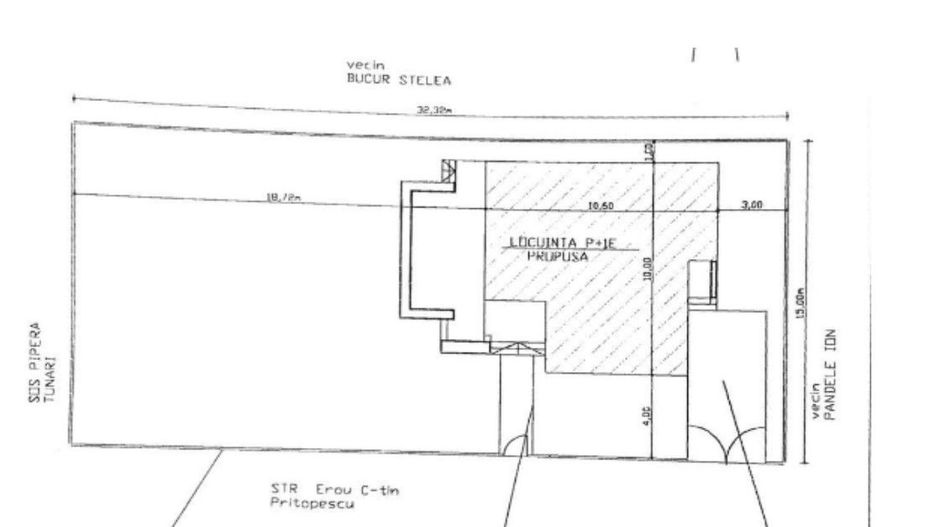 De vânzare – Teren 500 m² cu construcție existentă, Bulevardul Pipera - Schiță 2