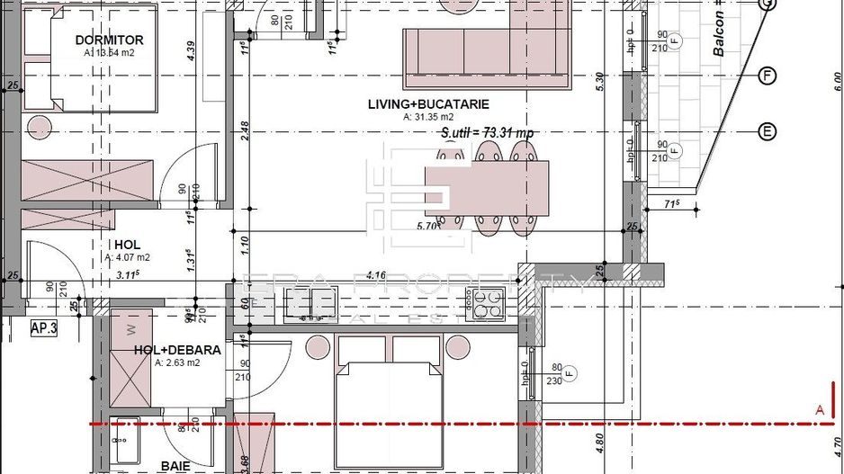 Apartament 3 camere /73 mp/finisaje premium/etaj 1/Cartierul Arhitectilor - Schiță 8