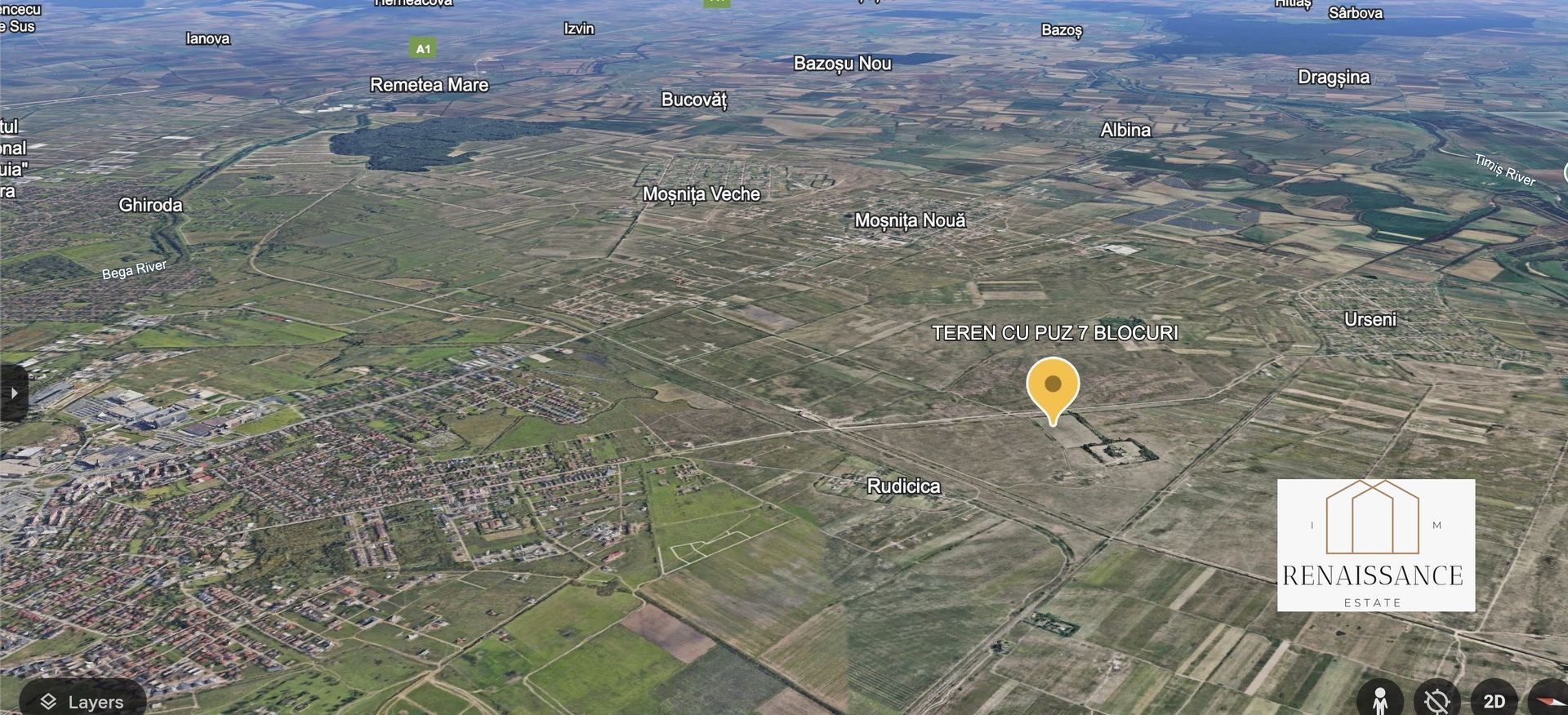 Giroc Teren 10.000mp cu PUZ in lucru | Destinatie - 7 Blocuri P+2+R - Poză 2