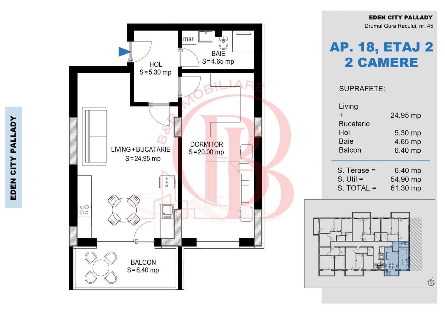 Apartament 2 camere Theodor Pallady Metrou Nicolae Teclu - Schiță 2
