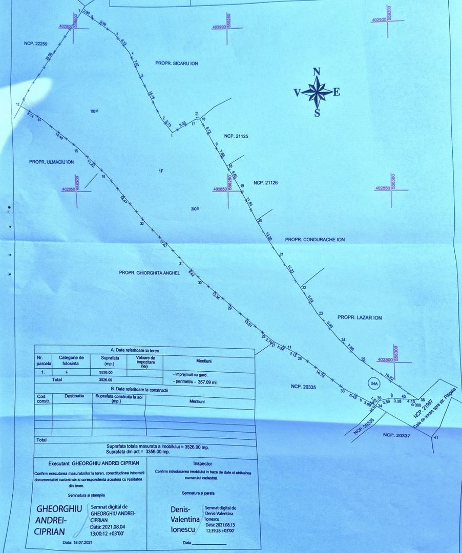 Teren intravilan 3526 mp cu vedere superba catre munte! - Poză 7