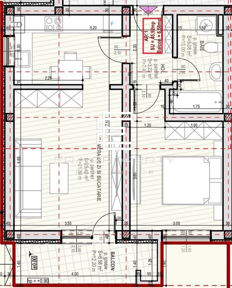 Apartament 2 camere 46 mp-etaj 2 -Șelimbăr, zona Unirii - Schiță 9
