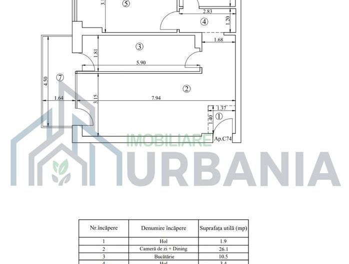 Apartament 2 camere de închiriat, Silk District, Iași - Poză 9