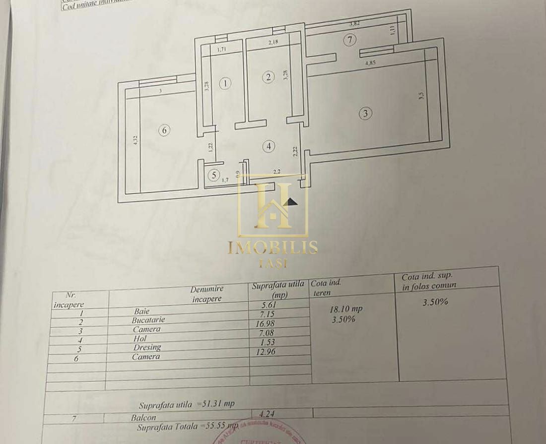 Apartament 2 camere, Dec., et.2, 56mp, Zona Bucium - Poză 6