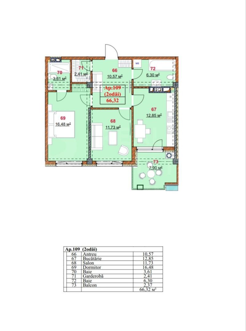 Vânzare, apartament, 3 camere, strada Grenoble, Botanica - Poză 3