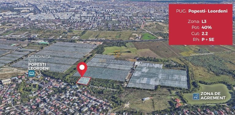 Vanzare teren intravilan, 6994 mp, deschidere ampla, Popesti-Leordeni - Poză 3
