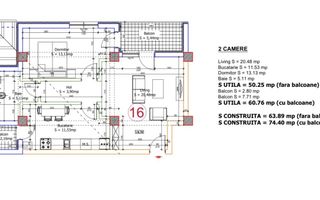 Apartament cu 2 camere, parcare subterana și 2 balcoane - Poză 9