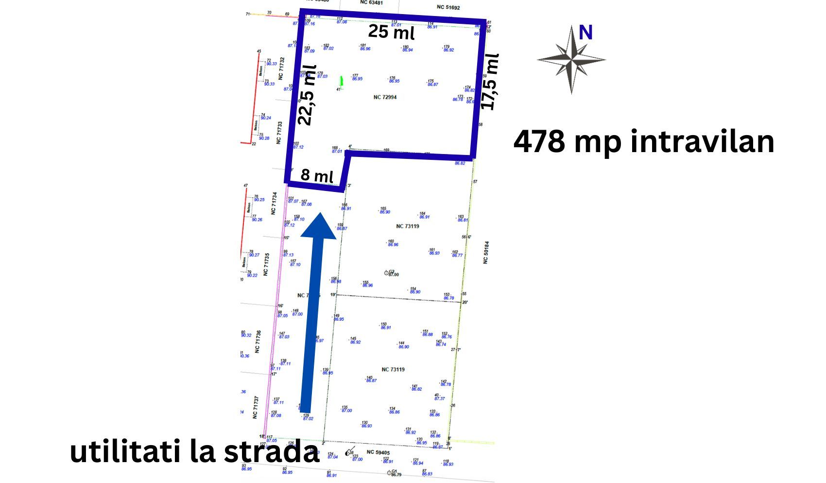 Vanzare Teren Construibil, Intravilan,CU, 478 mp - Tunari! Comision 0% - Poză 2