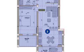 Apartament 2 camere, Intabulat la cheie, 52 mp, Zona Industriala VEST, Sibiu - Schiță 4