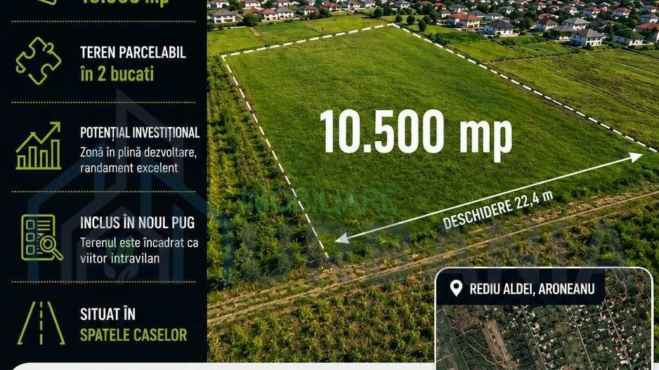 Teren 10.500 mp în Rediu Aldei, comuna Aroneanu – perspectivă intravilan - Poză 2