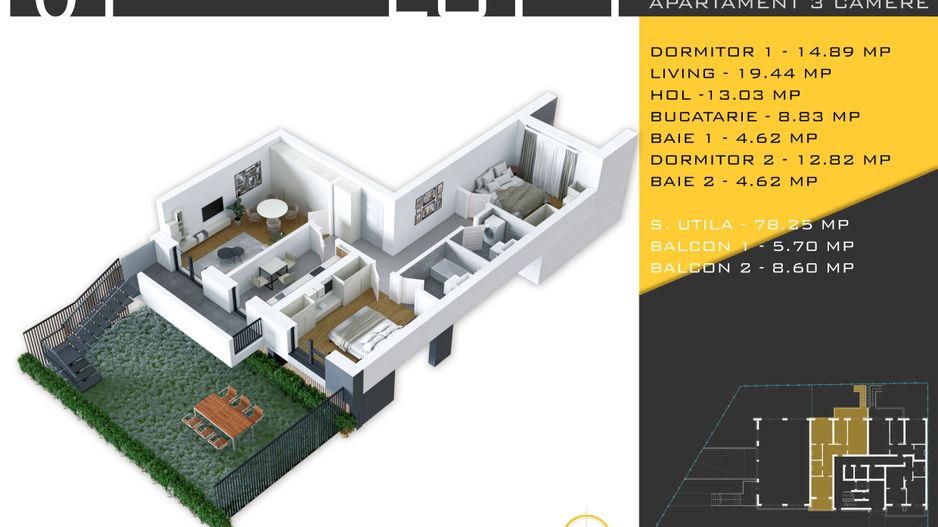 3 camere cu gradina Titan Pallady  Metrou Nicolae Teclu - Schiță 6