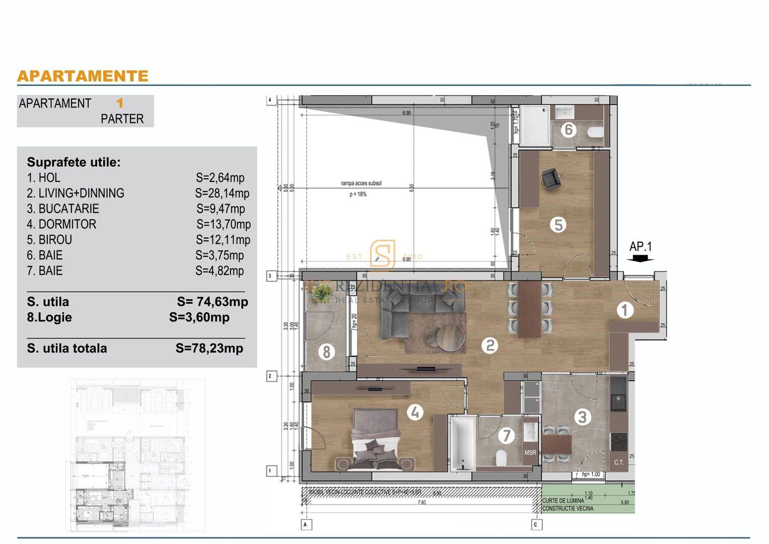 Oferta Comision 0% - Apartament 3 camere de vanzare, Grand Arena Mall - Schiță 8
