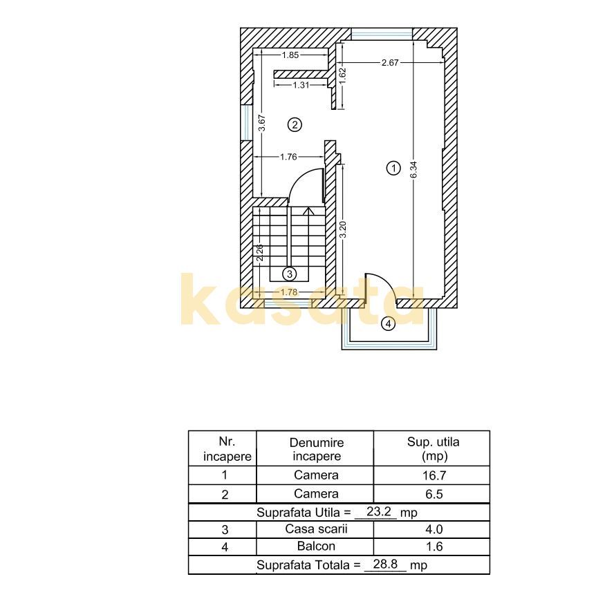 Casă cu 4 camere si curte | zona Regie | teren 252 mp - Schiță 29