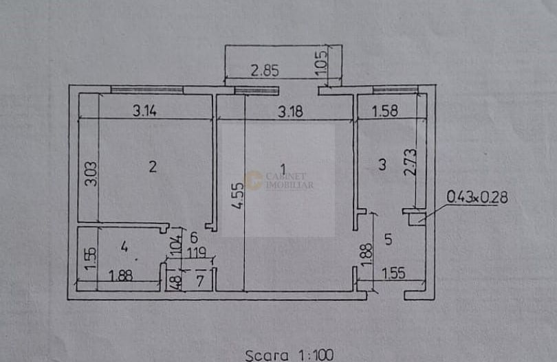 2 Camere | Etaj 2/10 | Stradal | Creditabil | M Romancierilor - 10 min - Schiță 8