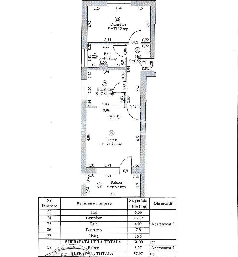 Apartament Modern 2 camere decomandat cu balcon în Cristian | Sibiu - Schiță 7
