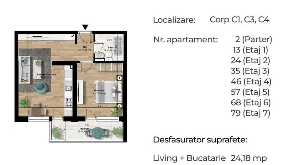 Studio spatios, 2 minute de pasarela Popești Vest - Poză 5