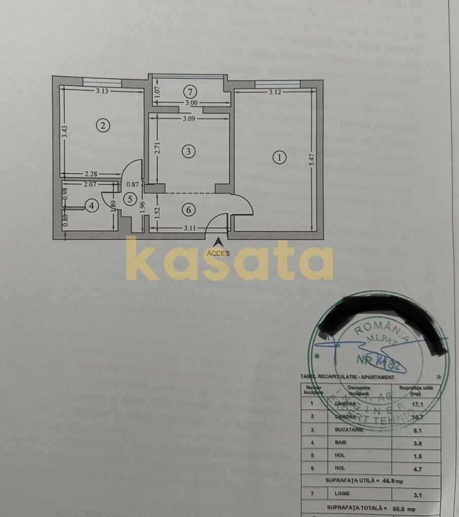 2 Camere | Crângași | Bloc reabilitat | Etaj Intermediar | Renovat 🏢 - Schiță 15