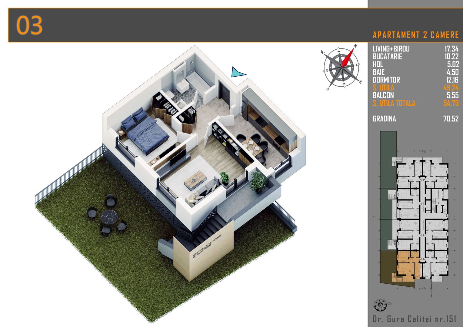 AP. 2CAM+GRADINA+LOC DE PARCARE/ IDEAL SPATIU COMERCIAL.PALLADY! - Poză 2
