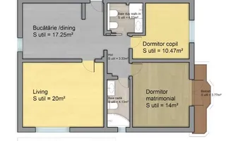 Apartament 3 camere -Camera de comert - Poză 15