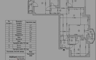 3 camere Aviatiei | 3 dormitoare plus living - Schiță 9