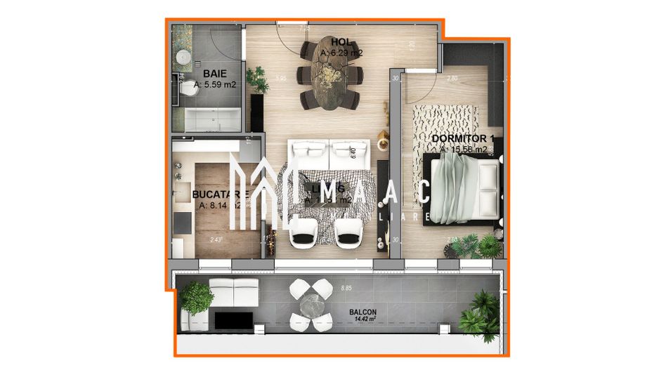 Apartament 2 camere - intabulat, finisat la cheie I Comision 0% - Poză 1