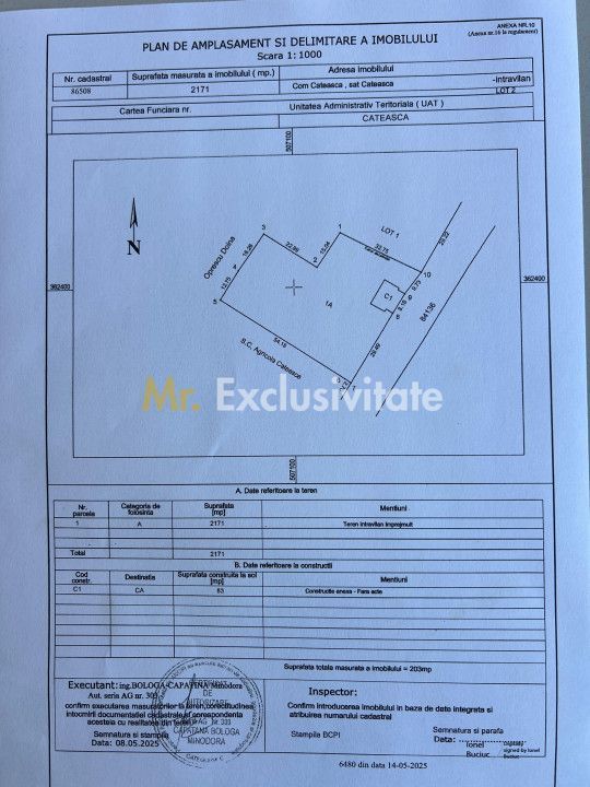 Teren intravilan 2171 mp Cateasca Arges, deschidere 49 ml  - Poză 3
