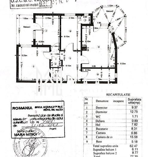 Apartament de vânzare Râmnicu Vâlcea | Central | 3 camere, 62 mp - Poză 11