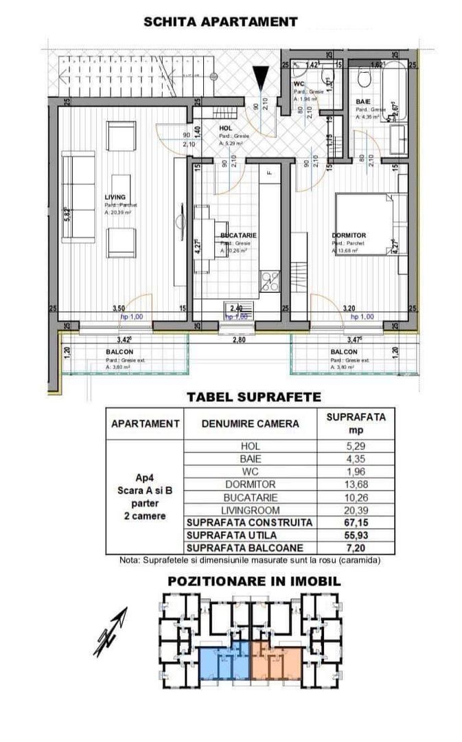 Vindem apartament  complet mobilat modern cu 2 bai zona Ghimbav - Poză 19