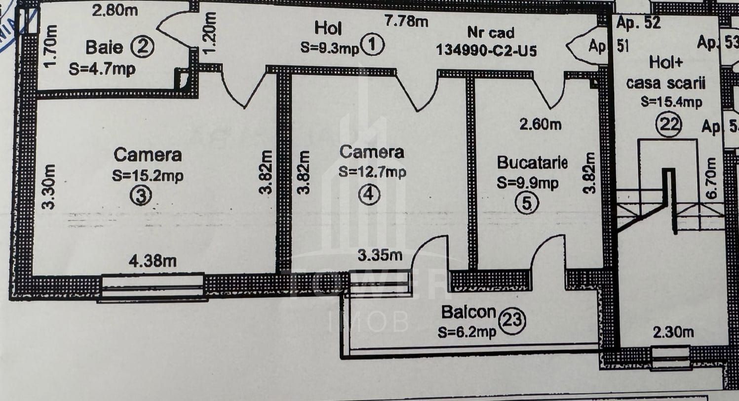 Apartament 2 camere | zona Deventer | etaj 1 - Schiță 16