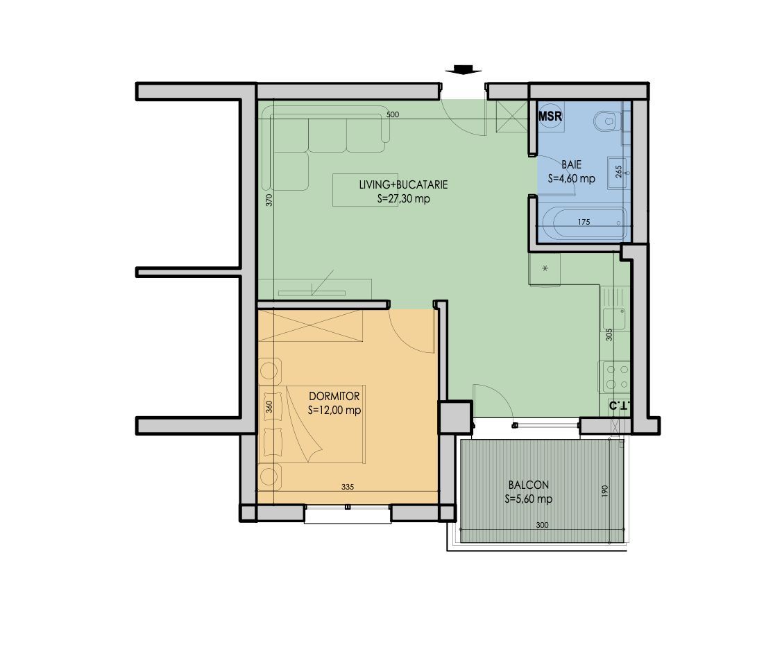 Sky Garden Berceni, Apartament 2 camere tip Studio - Poză 2