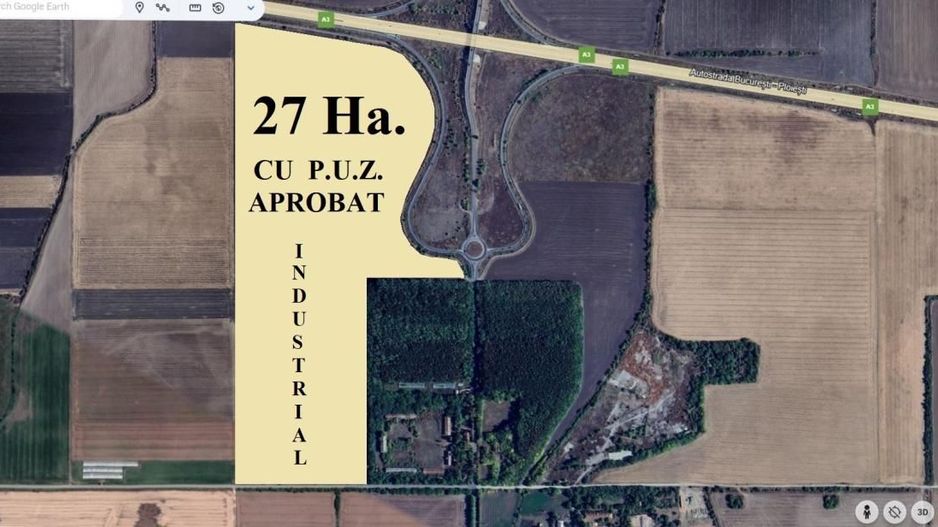 GHERGHITA - nodul A3, 27 Ha. teren compact ideal constructii industriale - Poză 1