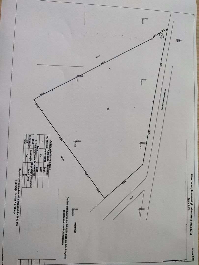Teren intravilan de vânzare – Periș, Ilfov | 6697 mp | Deschidere 200 ml | - Poză 1