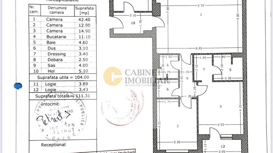 3 camere decomandat Estia Residence | Terase private | Garaj Subteran - Schiță 50